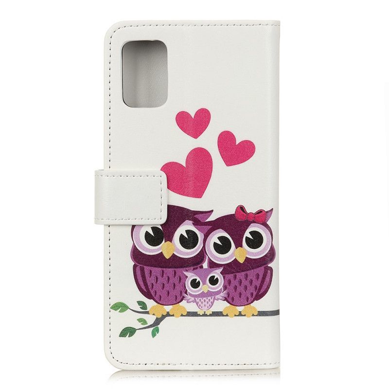 Leren Hoesje voor Samsung Galaxy S20 Uilenfamilie