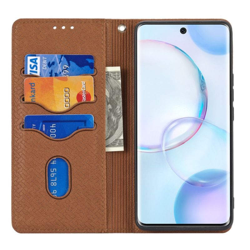 Bescherming Hoesje Huawei Nova 9 Pro / Honor 50 Pro Stijl Geweven Lederen Band