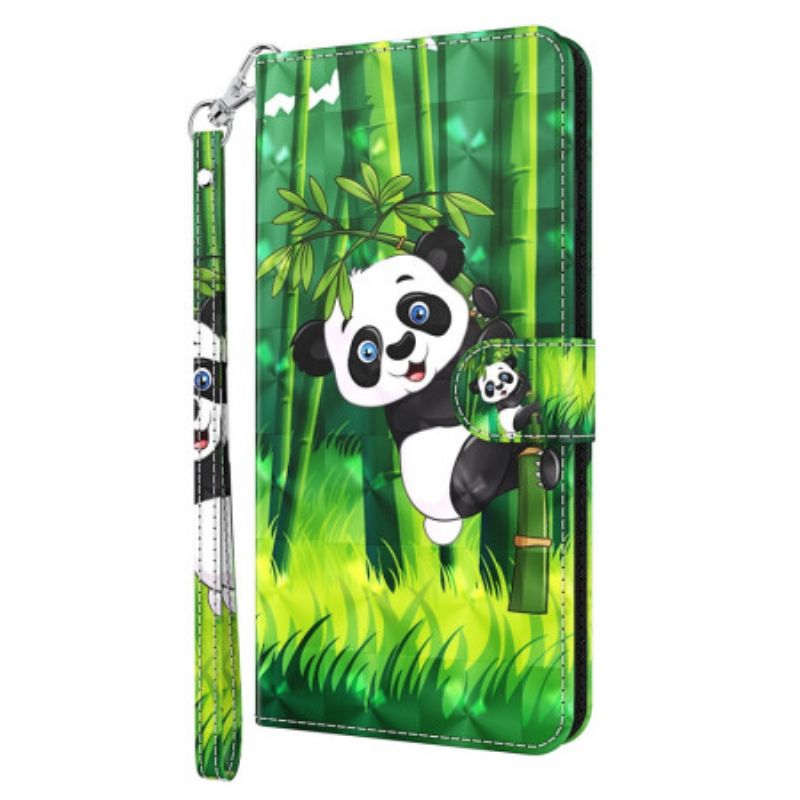 Bescherming Hoesje Google Pixel 8 Bamboe Panda Met Riem