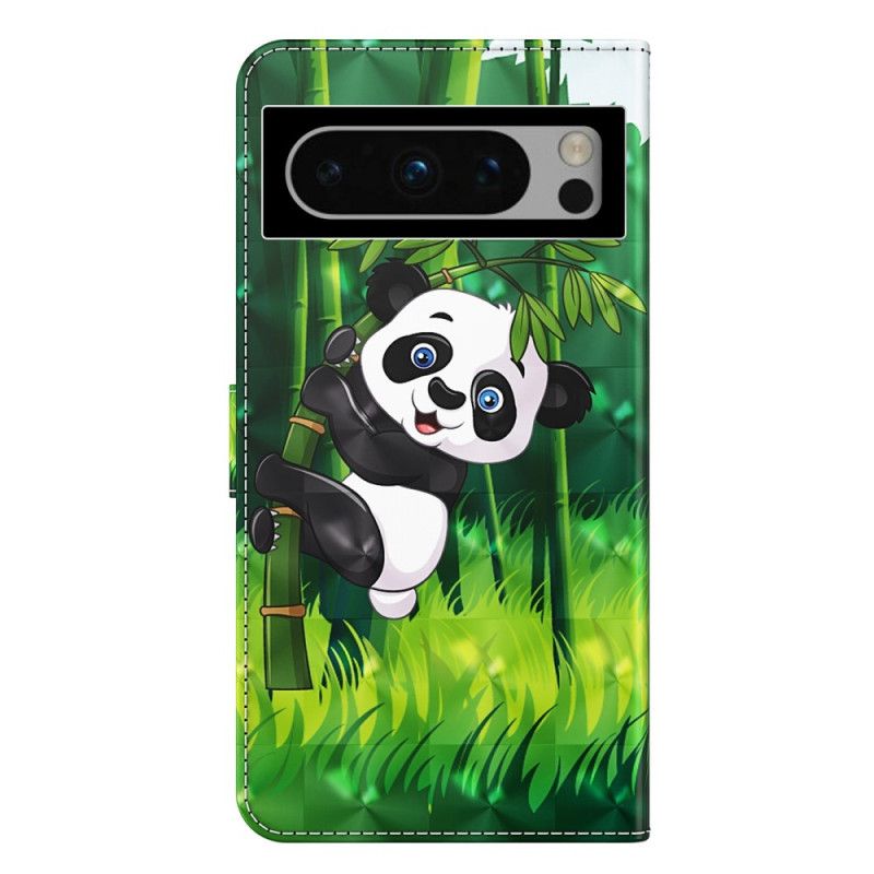 Bescherming Hoesje Google Pixel 8 Bamboe Panda Met Riem