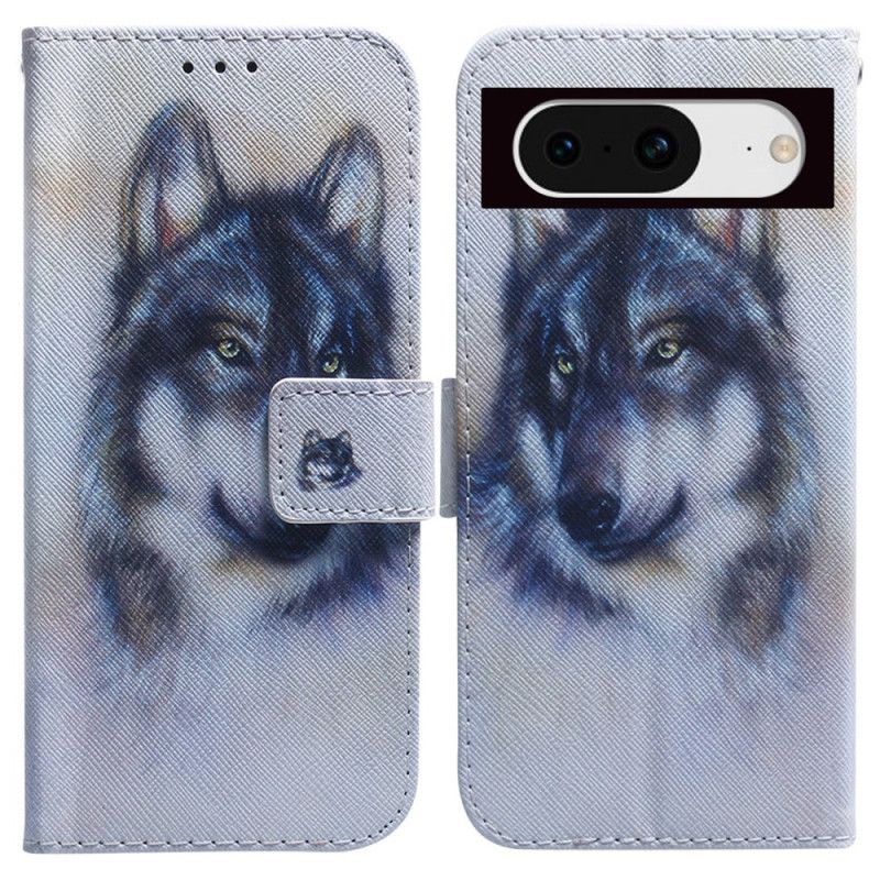 Flip Case Leren Google Pixel 8 Aquarelhond