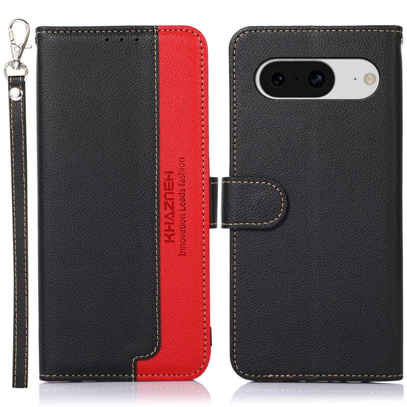 Flip Case Leren Google Pixel 8 Litchi-stijl Rfid Khazneh