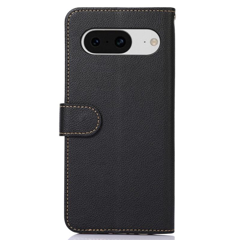 Flip Case Leren Google Pixel 8 Litchi-stijl Rfid Khazneh