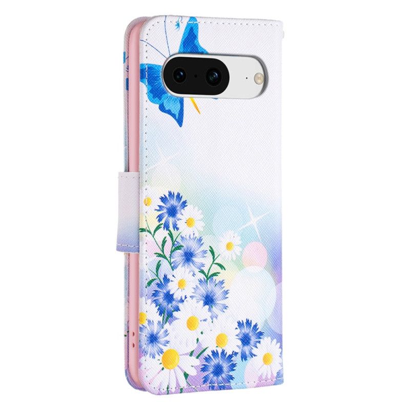 Folio-hoesje Google Pixel 8 Telefoonhoesje Aquarelvlinders