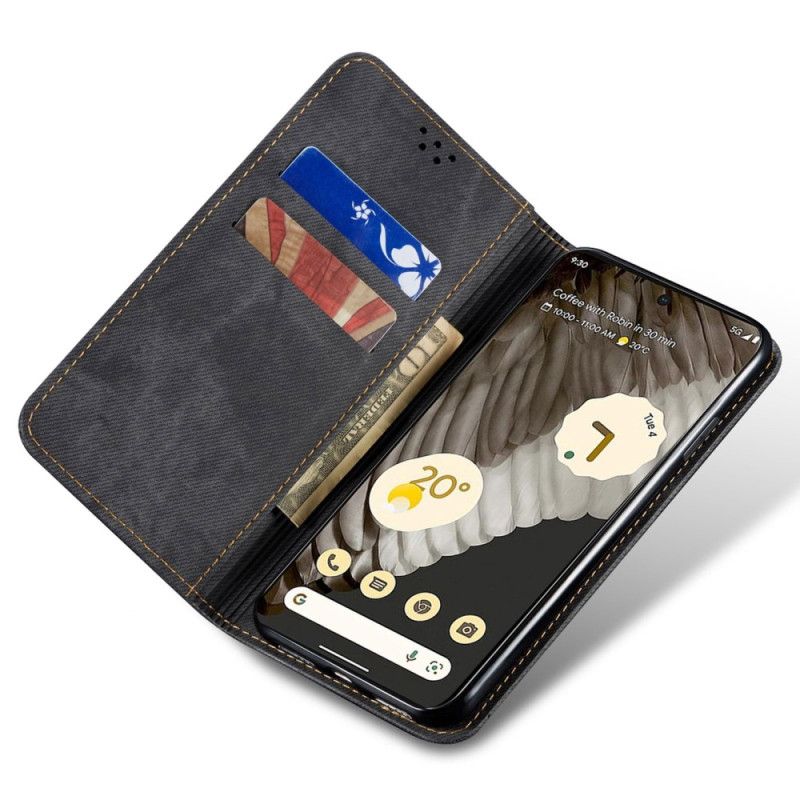 Folio-hoesje Google Pixel 8 Telefoonhoesje Jeansstof