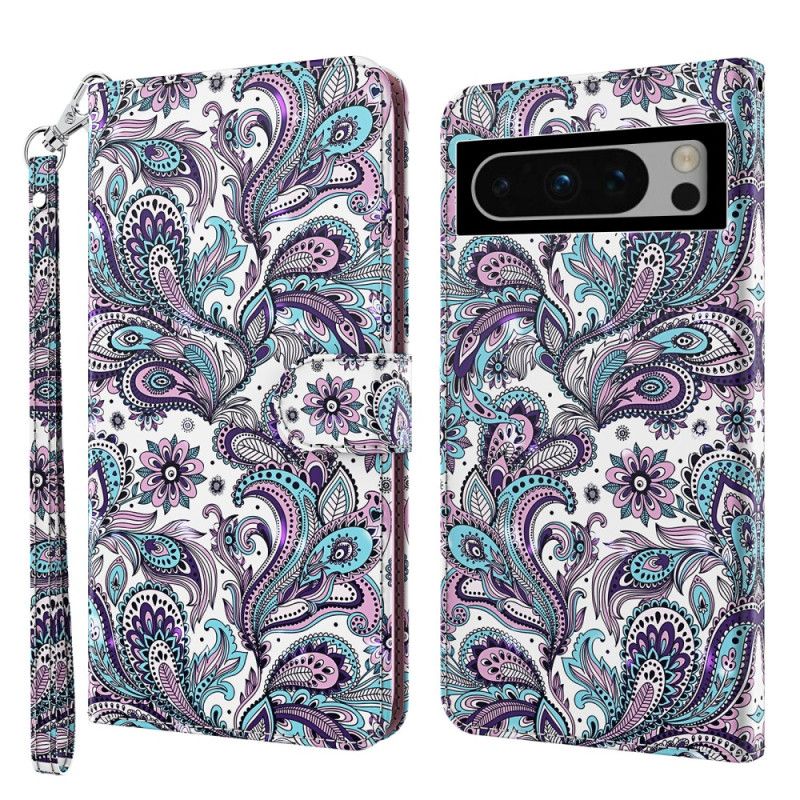 Folio-hoesje Google Pixel 8 Telefoonhoesje Paisley-patroon Met Bandje