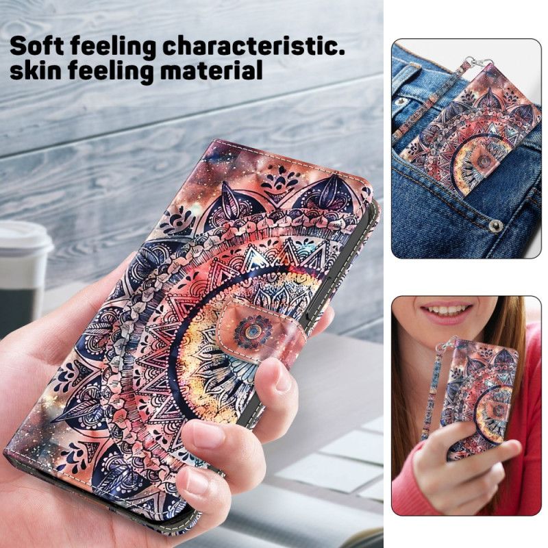 Leren Hoesje Google Pixel 8 Kleurrijke Mandala Met Bandje