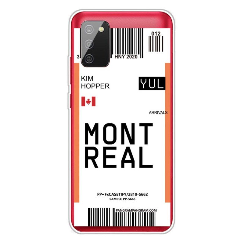 Case Hoesje Samsung Galaxy A02s Telefoonhoesje Instapkaart Naar Montreal