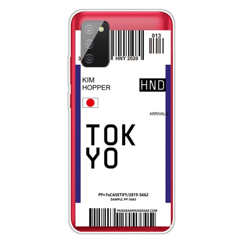 Hoesje Samsung Galaxy A02s Marineblauw Donkerblauw Instapkaart Tokyo