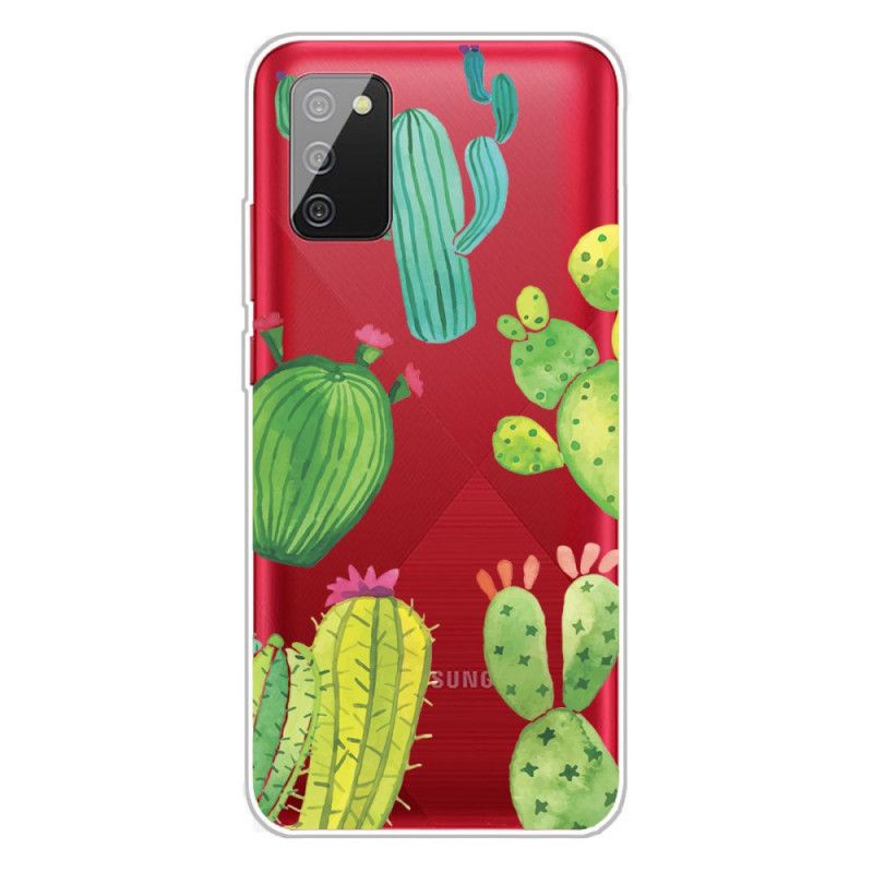 Hoesje Samsung Galaxy A02s Telefoonhoesje Aquarel Cactus