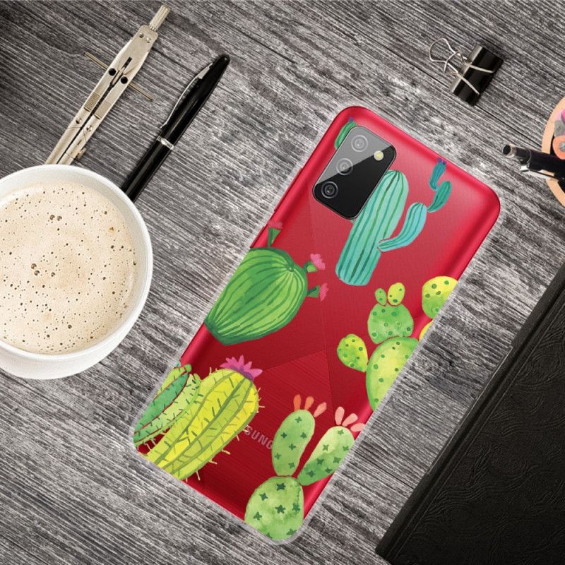 Hoesje Samsung Galaxy A02s Telefoonhoesje Aquarel Cactus