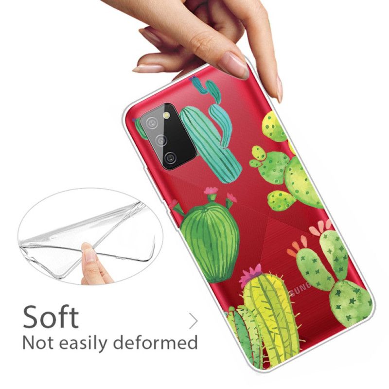 Hoesje Samsung Galaxy A02s Telefoonhoesje Aquarel Cactus