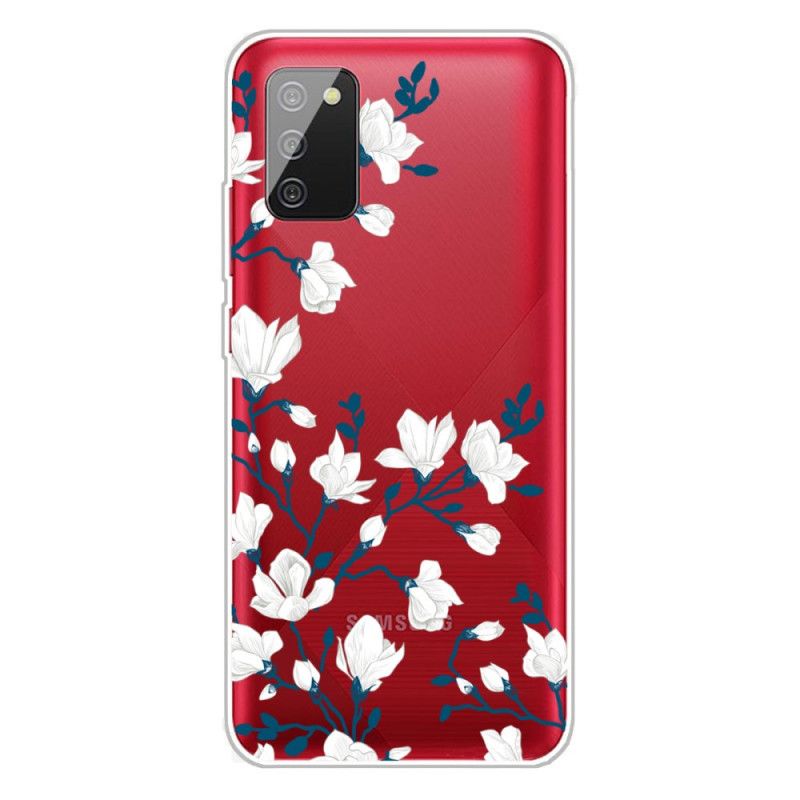 Hoesje Samsung Galaxy A02s Witte Bloemen