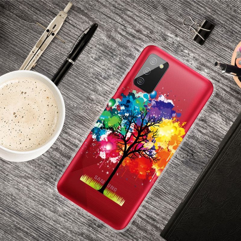 Hoesje voor Samsung Galaxy A02s Transparante Aquarelboom