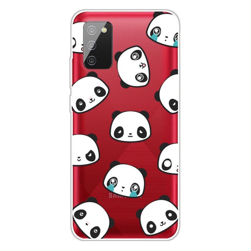 Hoesje voor Samsung Galaxy A02s Transparante Sentimentele Panda'S