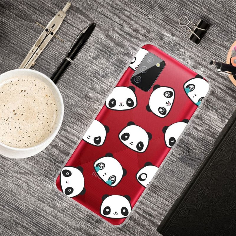 Hoesje voor Samsung Galaxy A02s Transparante Sentimentele Panda'S