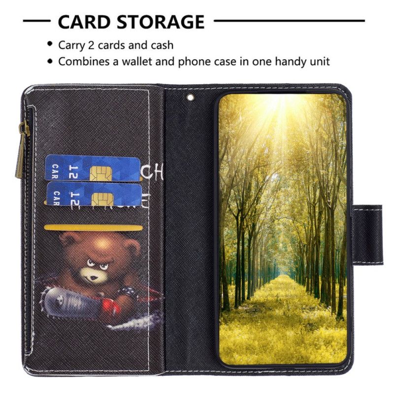 Folio-hoesje Xiaomi Redmi Note 13 Pro 4g Telefoonhoesje Dangerous Bear Portemonnee Met Riempje