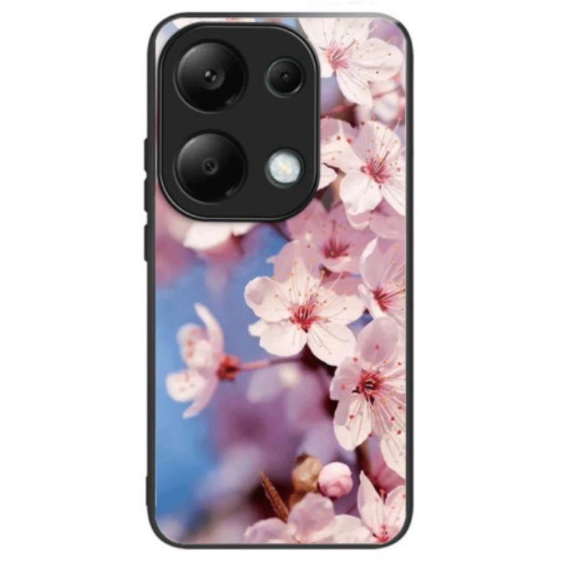 Hoesje Voor Xiaomi Redmi Note 13 Pro 4g Perzikbloesems Van Gehard Glas