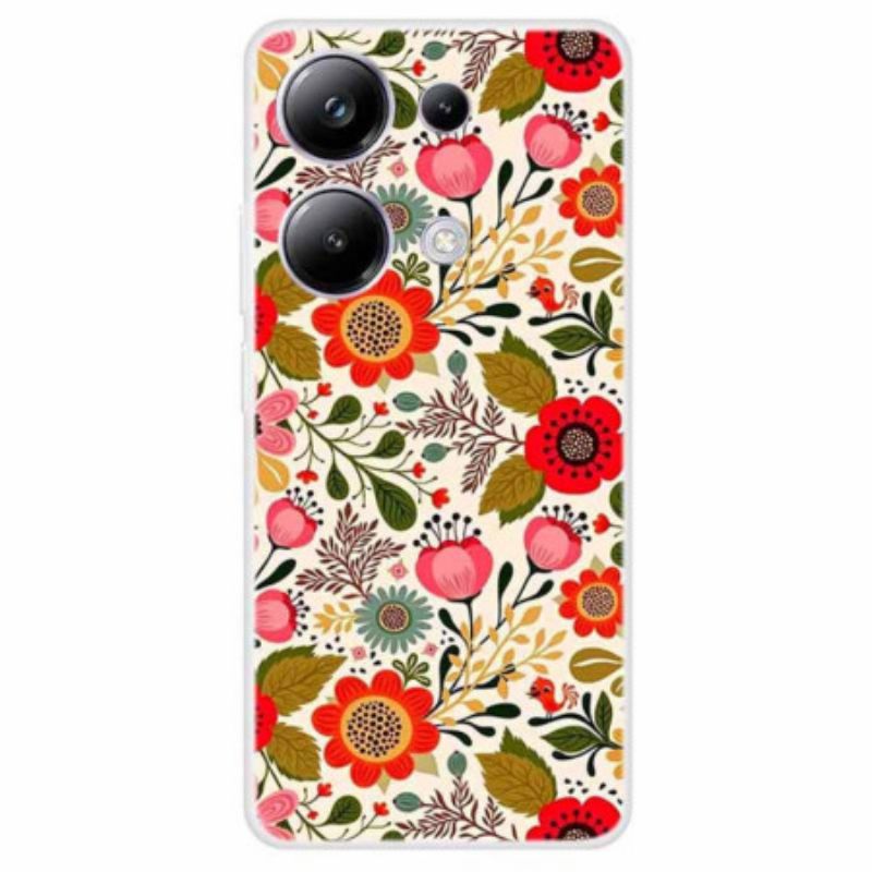 Hoesje Xiaomi Redmi Note 13 Pro 4g Kleurrijke Bloemen