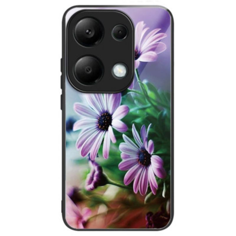 Hoesje Xiaomi Redmi Note 13 Pro 4g Paars Chrysant Gehard Glas