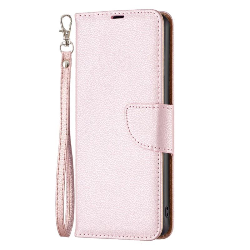 Leren Hoesje Voor Xiaomi Redmi Note 13 Pro 4g Litchi Leereffect Met Riem