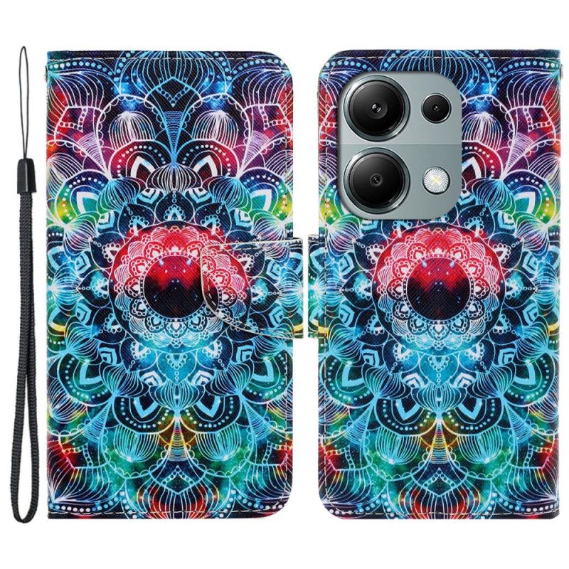 Leren Hoesje Voor Xiaomi Redmi Note 13 Pro 4g Mandala Met Bandje