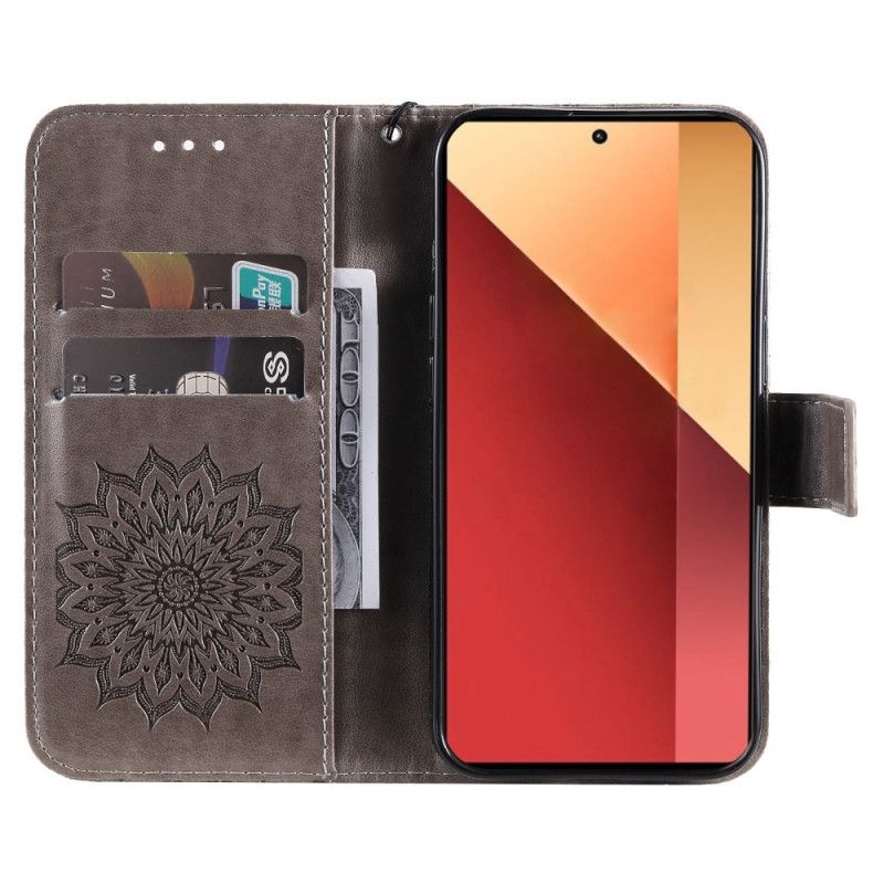 Leren Hoesje Xiaomi Redmi Note 13 Pro 4g Schitterende Mandala Bescherming Hoesje