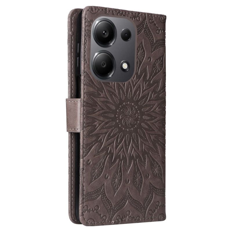 Leren Hoesje Xiaomi Redmi Note 13 Pro 4g Schitterende Mandala Bescherming Hoesje