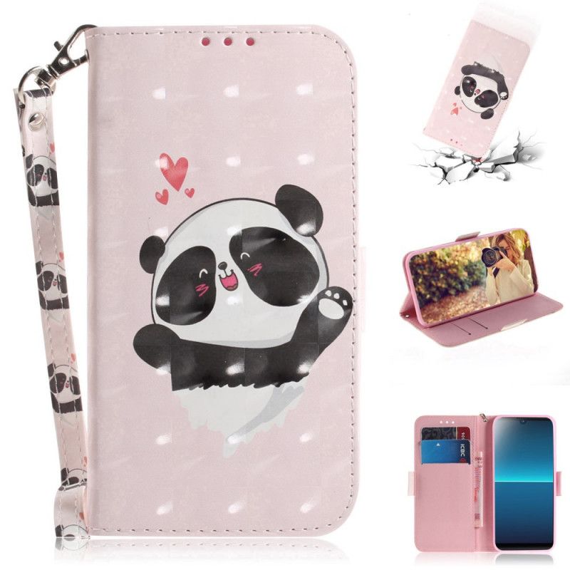 Cover Folio-hoesje Sony Xperia L4 Telefoonhoesje Panda Love Met String