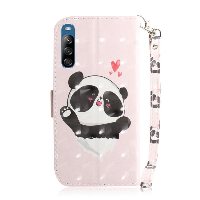 Cover Folio-hoesje Sony Xperia L4 Telefoonhoesje Panda Love Met String