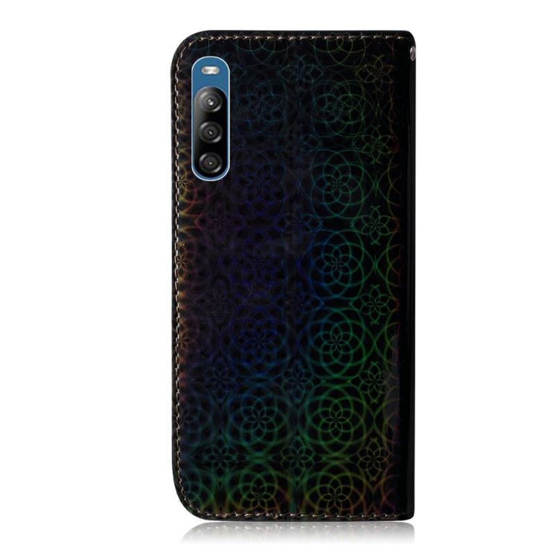 Flip Case Leren Sony Xperia L4 Grijs Zwart Pure Kleur