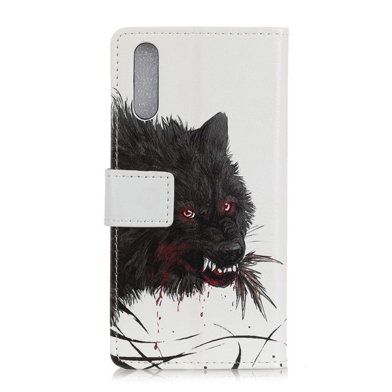 Flip Case Leren Sony Xperia L4 Hongerige Wolf