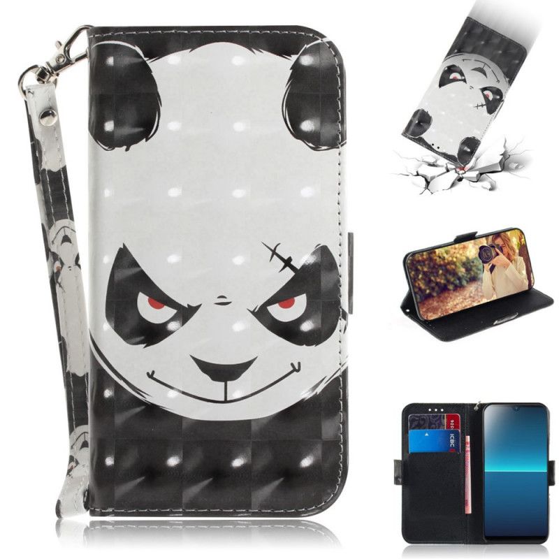 Leren Hoesje Sony Xperia L4 Boze Panda Met String