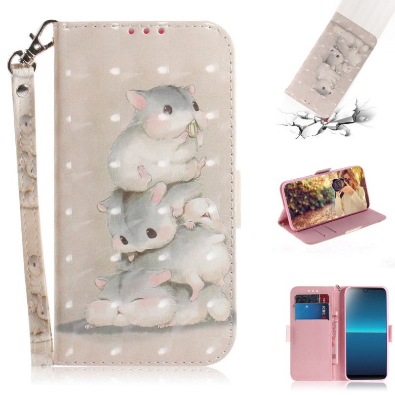 Leren Hoesje Sony Xperia L4 Hamsters Met String