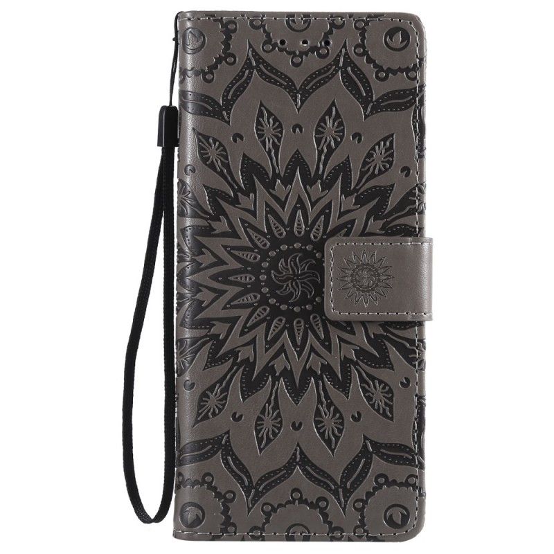 Cover Folio-hoesje Sony Xperia 10 Grijs Telefoonhoesje Bloemenmandala