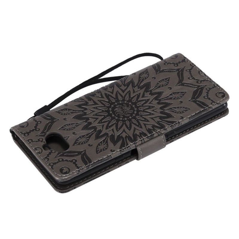 Cover Folio-hoesje Sony Xperia 10 Grijs Telefoonhoesje Bloemenmandala