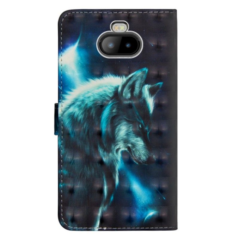 Flip Case Leren Sony Xperia 10 Majestueuze Wolf