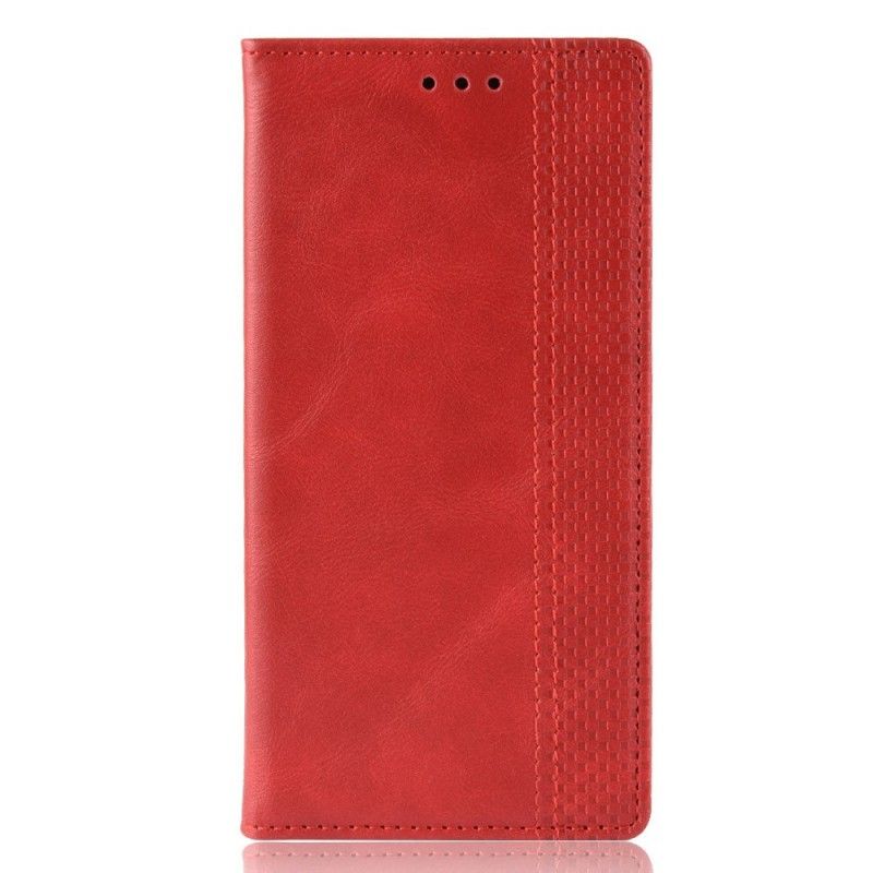 Folio-hoesje voor Sony Xperia 10 Rood Zwart Gewoon Vintage Imitatieleer