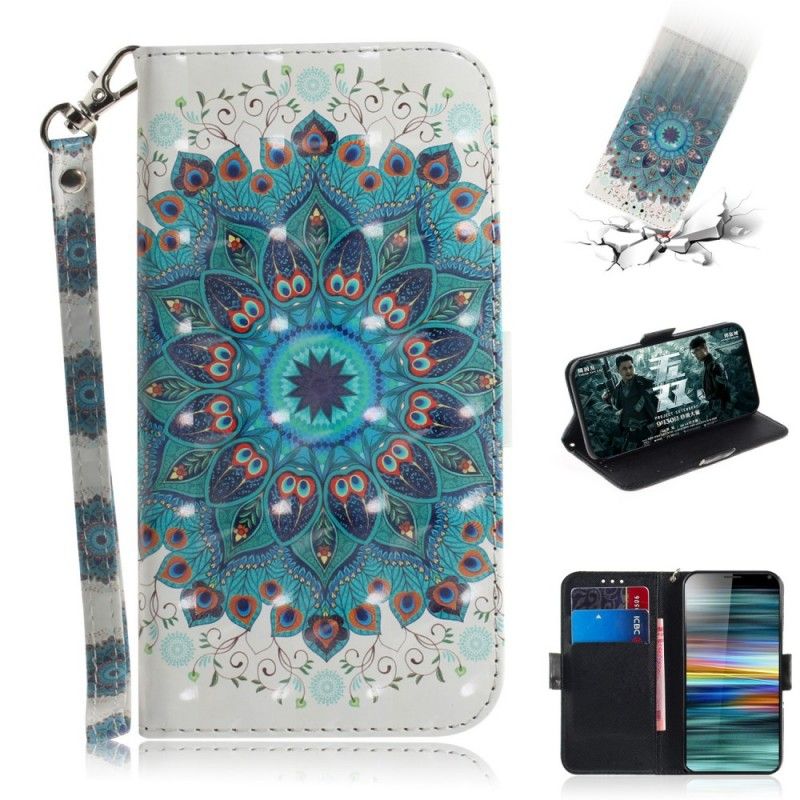 Leren Hoesje Sony Xperia 10 Meesterlijke Mandala Met String