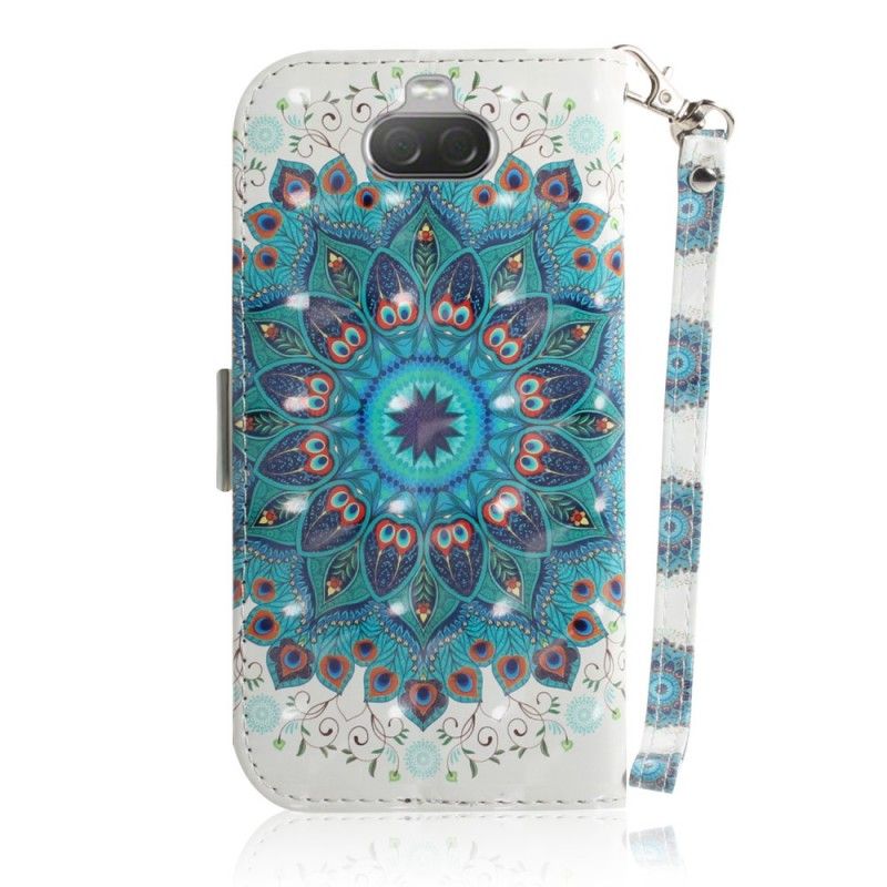 Leren Hoesje Sony Xperia 10 Meesterlijke Mandala Met String