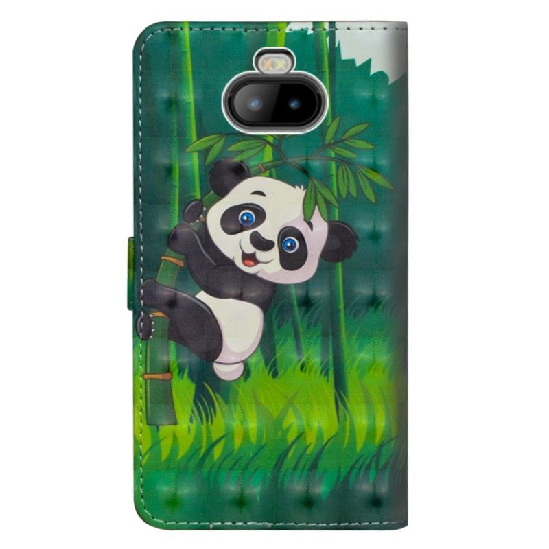 Leren Hoesje Sony Xperia 10 Panda En Bamboe