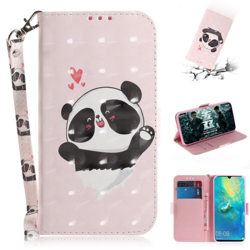 Leren Hoesje Sony Xperia 10 Panda Love Met String