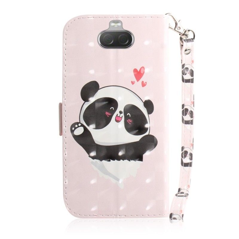 Leren Hoesje Sony Xperia 10 Panda Love Met String