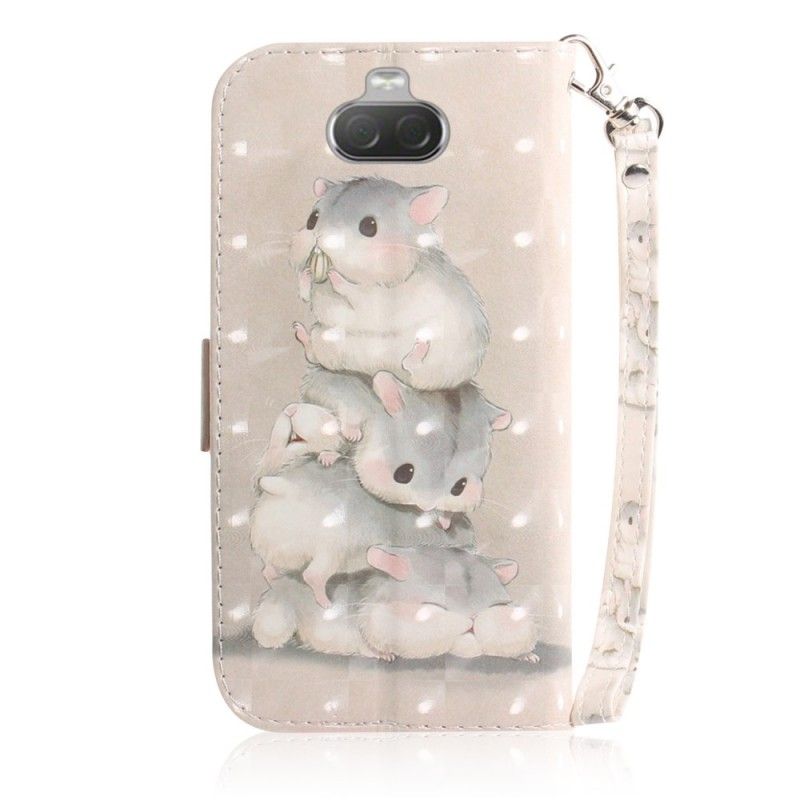 Leren Hoesje voor Sony Xperia 10 String Hamsters