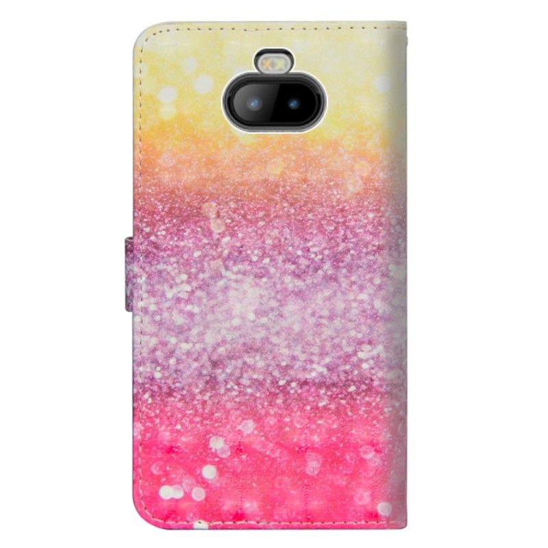 Leren Hoesje voor Sony Xperia 10 Verloop Magenta Glitter