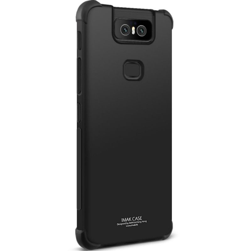 Hoesje voor Asus ZenFone 6 Grijs Zwart Flexibele Siliconen Met Imak-Schermfolie