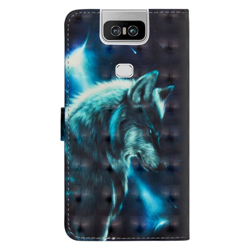 Leren Hoesje Asus ZenFone 6 Majestueuze Wolf