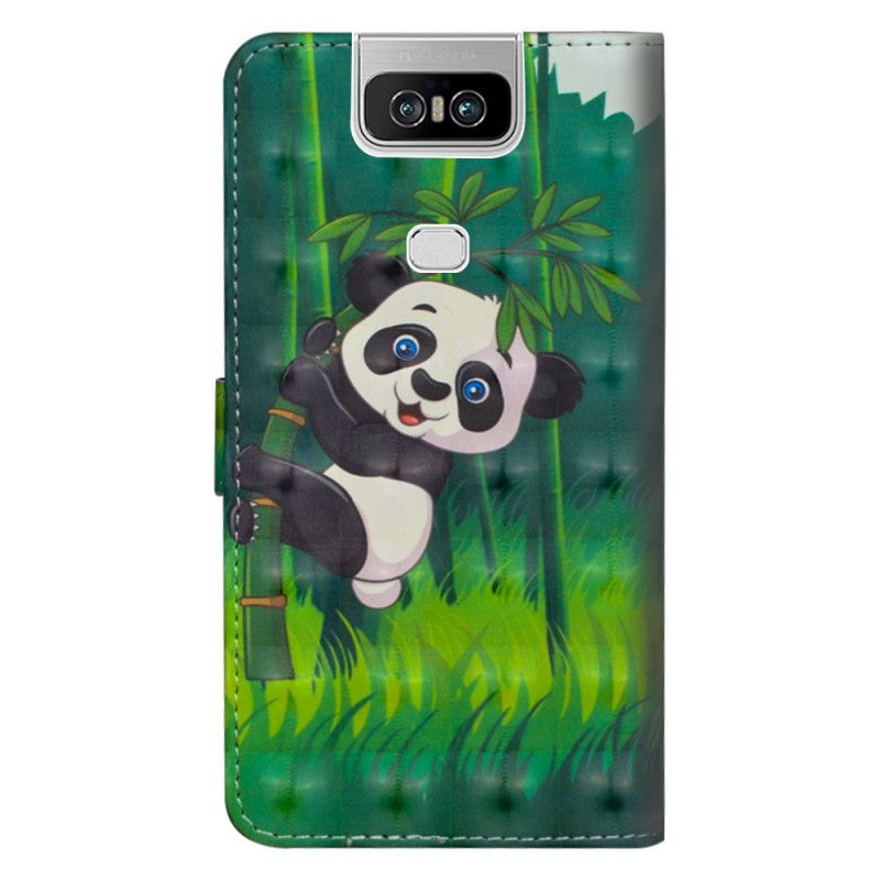 Leren Hoesje Asus ZenFone 6 Panda En Bamboe