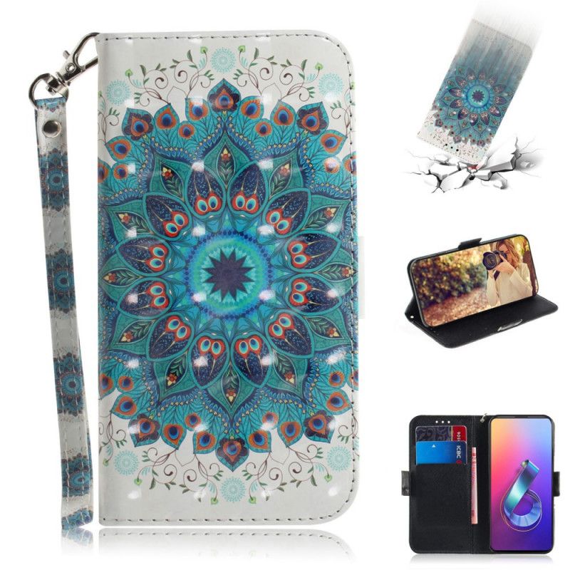 Leren Hoesje voor Asus ZenFone 6 Meesterlijke Mandala Met String