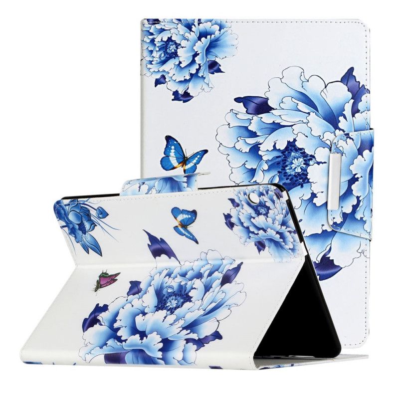 Bescherming Hoesje Huawei MediaPad T3 10 Donkerblauw Groen Ultieme Bloemen